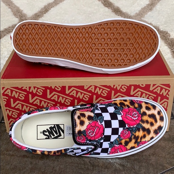 ••VANS CLASSIC SLIP ON ROSE/ANIMALCHCK TRWHT men’s - Picture 8 of 16